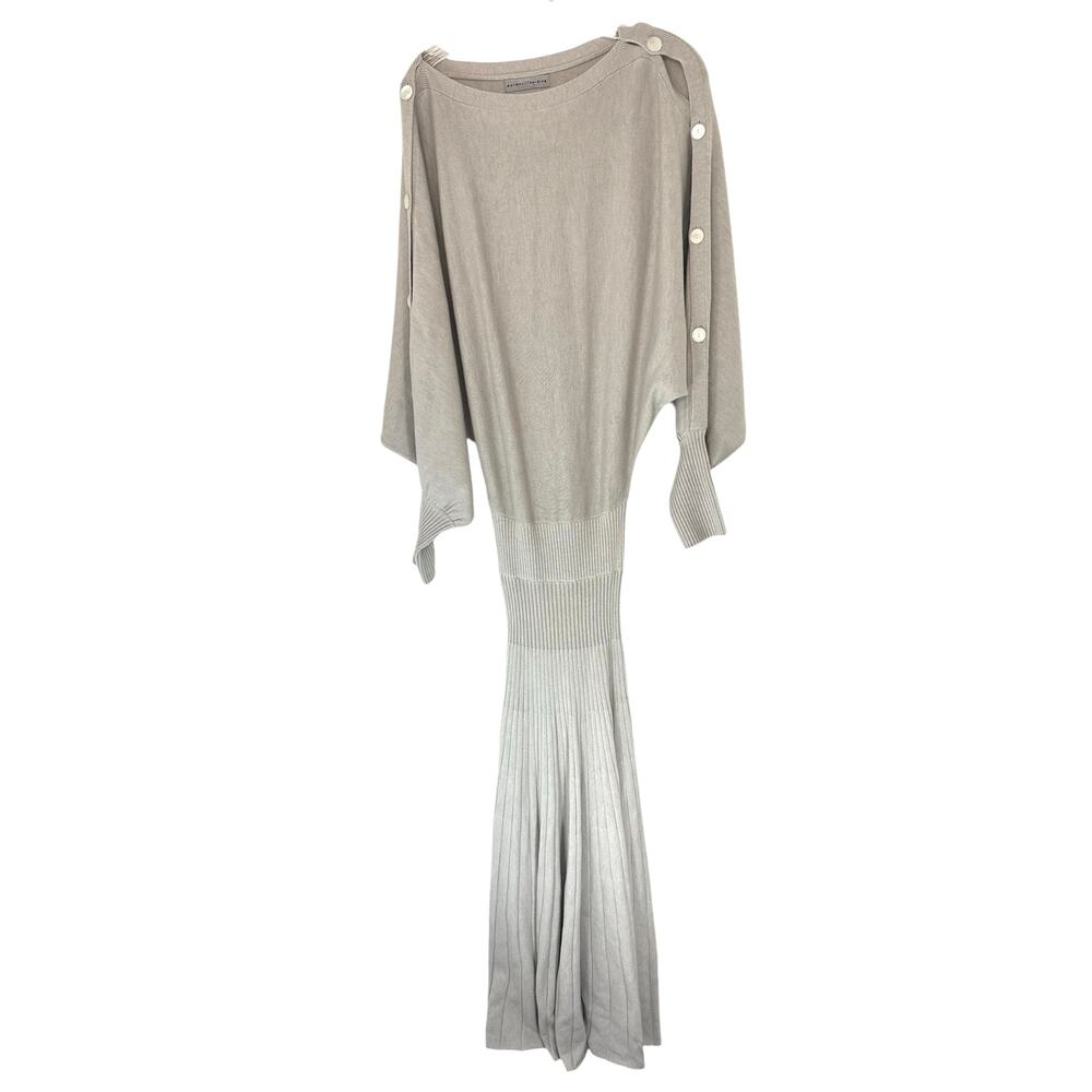Palmer Harding Beige Long Sleeve Hazy Ribbed Knit Sweater Maxi‎ Dress Medium